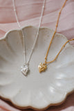 Tiny Sacred Heart Necklace in Sterling Silver