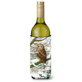 Caroline'S Treasures Asa2008Literk Tawny Owl Wine Bottle Koozie Hugger, 750 Ml, Multicolor