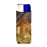 Caroline'S Treasures My Little Chickadees With Hen Chicken Michelob Ultra Koozies For Slim Cans, Multicolor