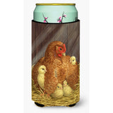 Caroline'S Treasures My Little Chickadees With Hen Chicken Tall Boy Koozie Hugger, Multicolor