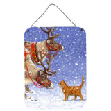 Caroline'S Treasures Reindeers & Cat Wall Or Door Hanging Prints Asa2015Ds1216, 16Hx12W, Multicolor