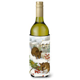 Caroline'S Treasures Wood Mice And Berries Wine Bottle Koozie Hugger, 750 Ml, Multicolor