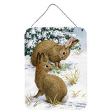 Caroline'S Treasures Rabbit Searching For Grass In The Snow Wall Or Door Hanging Prints Asa2036Ds1216, 16Hx12W, Multicolor