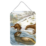 Caroline'S Treasures Otter At Play Wall Or Door Hanging Prints Asa2049Ds1216, 16Hx12W, Multicolor