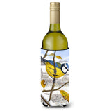 Caroline'S Treasures Eurasian Blue Tits Bird Wine Bottle Koozie Hugger, 750 Ml, Multicolor
