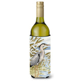 Caroline'S Treasures Blue Heron In The Water Wine Bottle Koozie Hugger, 750 Ml, Multicolor