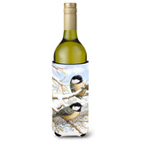 Caroline'S Treasures Asa2065Literk Coal Tits Wine Bottle Koozie Hugger, 750 Ml, Multicolor