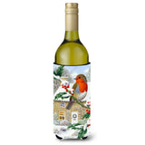 Caroline'S Treasures European Robin Wine Bottle Koozie Hugger, 750 Ml, Multicolor