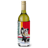 Caroline'S Treasures Christmas Border Collie Pups Wine Bottle Koozie Hugger, 750 Ml, Multicolor