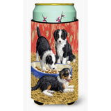 Caroline'S Treasures Border Collie Pups Tall Boy Koozie Hugger, Multicolor
