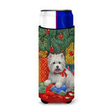 Caroline'S Treasures Westie Christmas Packages Michelob Ultra Koozies For Slim Cans, Multicolor