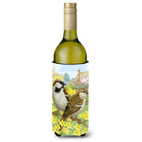 Caroline'S Treasures Asa2091Literk House Sparrows Wine Bottle Koozie Hugger, 750 Ml, Multicolor