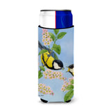 Caroline'S Treasures Eurasian Blue Tits Birds Michelob Ultra Koozies For Slim Cans, Multicolor