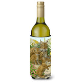 Caroline'S Treasures Lynx And Cubs Wine Bottle Koozie Hugger, 750 Ml, Multicolor