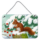 Caroline'S Treasures Winter Red Squirrel Wall Or Door Hanging Prints Asa2172Ds812, 8Hx12W, Multicolor