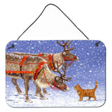 Caroline'S Treasures Reindeer & Cat Wall Or Door Hanging Prints Asa2174Ds812, 8Hx12W, Multicolor