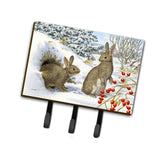 Caroline'S Treasures Asa2181Th68 Winter Rabbits Leash Or Key Holder, Large, Multicolor