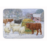 Caroline'S Treasures Cows And Sheep In The Snow Floor Mat, 19 X 27, Multicolor