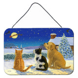 Caroline'S Treasures Golden Retriever And Kittens Watching Santa Wall Or Door Hanging Prints Asa2208Ds812, 8Hx12W, Multicolor,