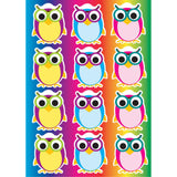 Die-Cut Magnetic Colorful Owls, 12 Pieces