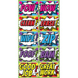 Non-Magnetic Mini Whiteboard Erasers, Superhero, Pack of 10