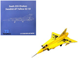 Saab J35J Draken Fighter Aircraft 4310 3 Johan Gul Squadron 10 Wing Final Flight Livery (1997) Swedish Air Force 1/72 Dieca