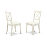 Avbo5-Lwh-Lc 5 Pc Kitchen Table Set With A Dining Table And Four Faux Leather Seat Chairs In Linen White