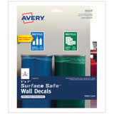 Surface Safe Wall Decals, Removable Adhesive, 5 x 7, Water & Chemical Resistant, 6 Labels