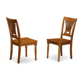 Avpl7-Sbr-W 7 Pc Avon Dining Table With Leaf And 6Hard Wood Chairs In Saddle Brown .