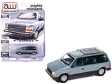 1987 Plymouth Voyager Van Ice Blue Metallic and Twilight Blue Metallic 2Tone with Blue Interior Mighty Minivans Series 1/64 D