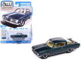 1965 Plymouth Barracuda Formula S Dark Blue Metallic with Silver Stripe Vintage Muscle Series 1/64 Diecast Model Car by Auto W