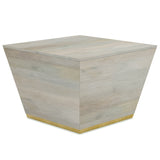 Abba Solid Mango Wood Square Coffee Table In White Wash