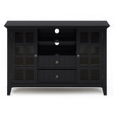 Acadian Solid Wood Tall Tv Media Stand In Black For Tvs Up To 60 Inches