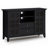 Acadian Solid Wood Tall Tv Media Stand In Black For Tvs Up To 60 Inches