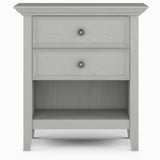 Amherst Solid Wood Bedside Table In Fog Grey