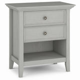 Amherst Solid Wood Bedside Table In Fog Grey