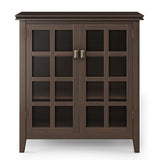 Artisan Solid Wood 38 Inch Wide Transitional Medium Storage Cabinet In Tobacco Brown