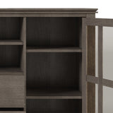 Artisan Solid Wood 53 Inch Wide Transitional Tv Media Stand In Farmhouse Grey For Tvs Up To 60 Inches