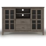 Artisan Solid Wood 53 Inch Wide Transitional Tv Media Stand In Farmhouse Grey For Tvs Up To 60 Inches