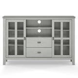 Artisan Solid Wood Tall Tv Media Stand In Fog Grey For Tvs Up To 60 Inches