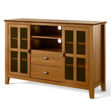 Artisan Solid Wood 53 Inch Wide Transitional Tv Media Stand In Honey Brown For Tvs Up To 60 Inches