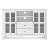 Artisan Solid Wood Tall Tv Media Stand In White For Tvs Up To 60 Inches