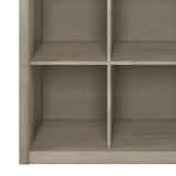 Artisan Solid Wood 45 Inch X 43 Inch Transitional 9 Cube Bookcase And Storage Unit In Distressed Grey