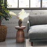 Boyd Solid Mango Wood Wooden Accent Table In Warm Dark Brown