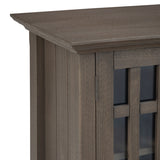 Bedford Solid Wood 32 Inch Wide Transitional Low Storage Media Cabinet In Farmhouse Grey