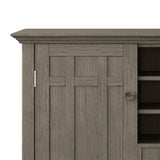 Bedford Solid Wood 54 Inch Wide Transitional Sideboard Buffet And Wine Rack In Farmhouse Grey