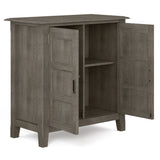 Burlington Solid Wood 30 Inch Wide Transitional Low Storage Cabinet In Farmhouse Grey