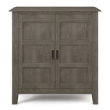 Burlington Solid Wood 30 Inch Wide Transitional Low Storage Cabinet In Farmhouse Grey