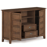 Burlington Solid Wood Tall Tv Media Stand In Rustic Natural Aged Brown For Tvs Up To 60 Inches
