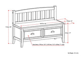 Burlington Solid Wood 42 Inch Wide Transitional Entryway Storage Bench With Drawers In Black
